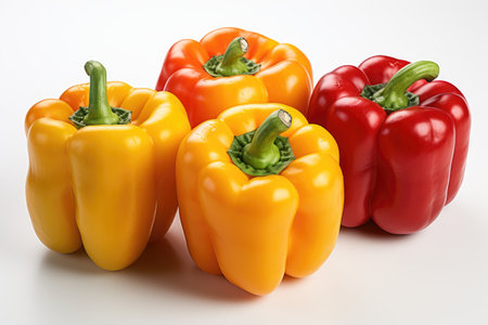 A colorful mix of bell peppers. isolation white background,Generated with AIの素材