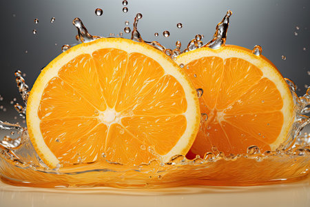 A juicy, sliced orange. isolation white background,Generated with AIの素材