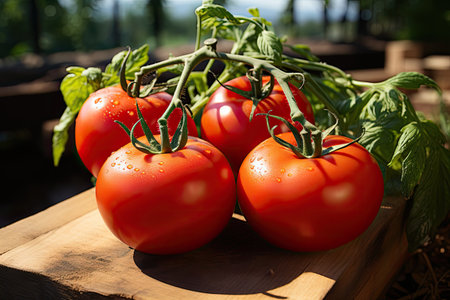 Vibrant red tomatoes on the vine. isolation white background,Generated with AIの素材