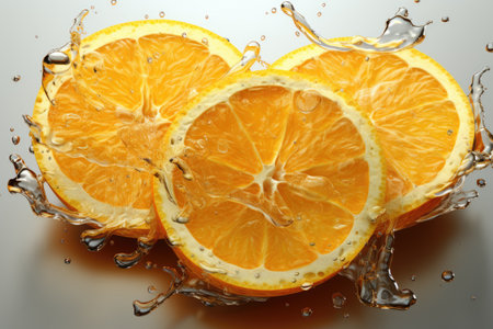 A juicy, sliced orange. isolation white background,Generated with AIの素材