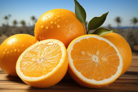 A juicy, sliced orange. isolation white background,Generated with AIの素材