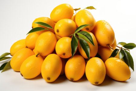 Ripe and delicious mangoes. isolation white background,Generated with AIの素材