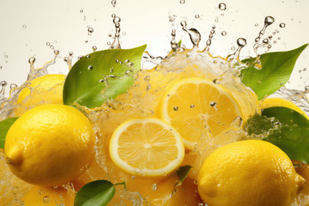 Freshly harvested lemons and sliced . isolation white background,Generated with AIの素材