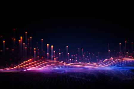 Glowing data streams in a digital realm.Generated with AIの素材