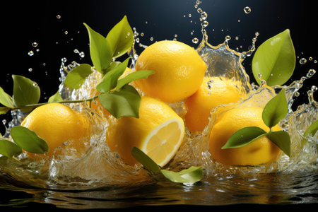 Freshly harvested lemons and sliced . isolation white background,Generated with AIの素材