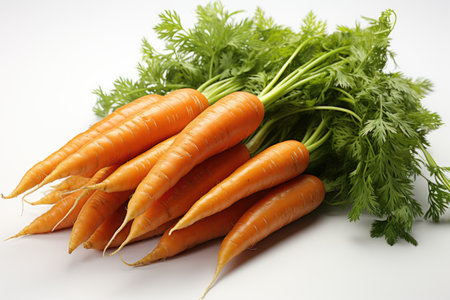Freshly harvested carrots. isolation white background,Generated with AIの素材