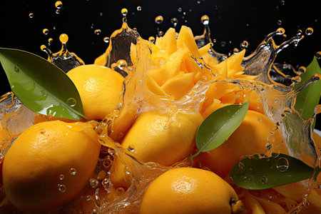 Ripe and delicious mangoes. isolation white background,Generated with AIの素材