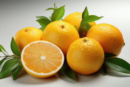 A juicy, sliced orange. isolation white background,Generated with AIの素材