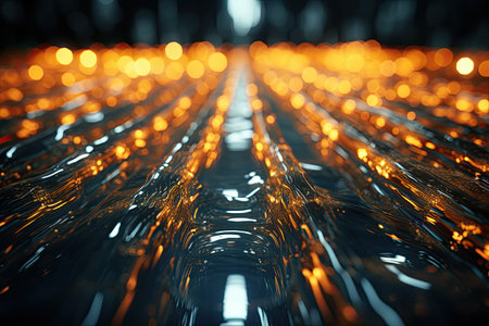Glowing data streams in a digital realm.Generated with AIの素材