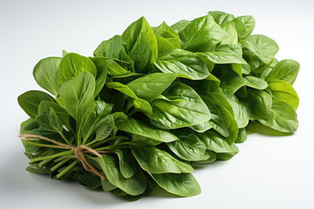 A bundle of aromatic basil leaves. isolation white background,Generated with AIの素材