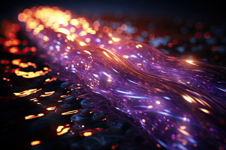 Glowing data streams in a digital realm.Generated with AIの素材