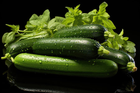 Green zucchinis, sliced and ready. isolation white background,Generated with AIの素材