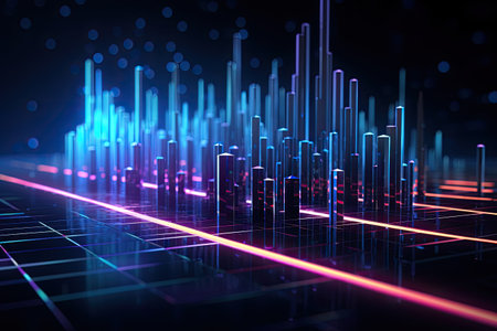 Glowing data streams in a digital realm.Generated with AIの素材