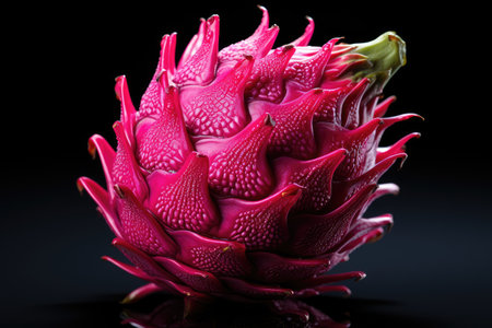 A vibrant, exotic dragon fruit and sliced . isolation white background,Generated with AIの素材