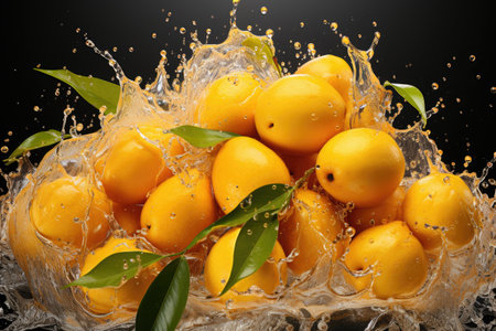 Ripe and delicious mangoes. isolation white background,Generated with AIの素材