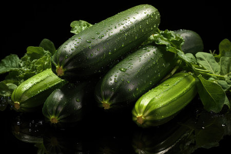 Green zucchinis, sliced and ready. isolation white background,Generated with AIの素材