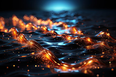 Glowing data streams in a digital realm.Generated with AIの素材