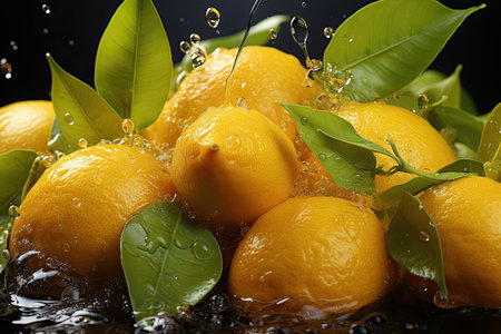 Freshly harvested lemons and sliced . isolation white background,Generated with AIの素材