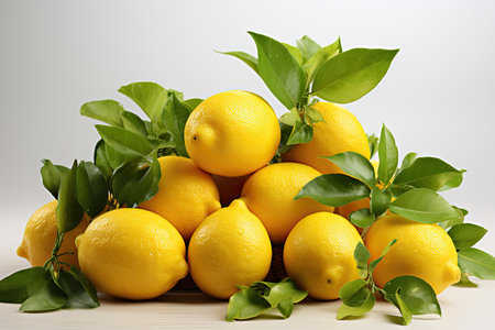 Freshly harvested lemons and sliced . isolation white background,Generated with AIの素材