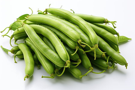 A bundle of green beans. isolation white background,Generated with AIの素材