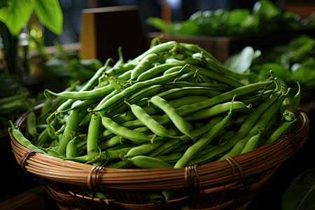 A bundle of green beans. isolation white background,Generated with AIの素材