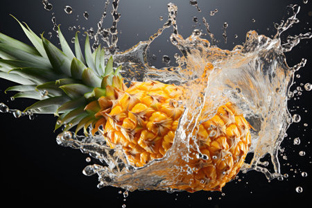 A refreshing pineapple slice. isolation white background,Generated with AIの素材