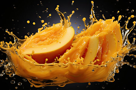 Juicy, sliced papaya.isolation white background,Generated with AIの素材