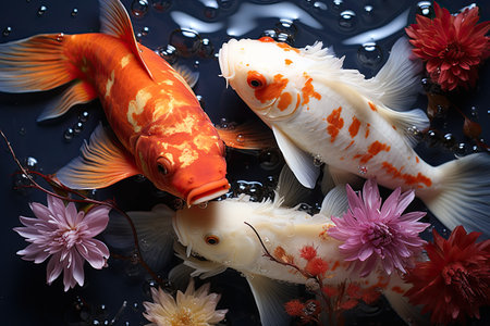 Fishermen raise fish in farms with great joy and catch fish to sell in the market.の素材