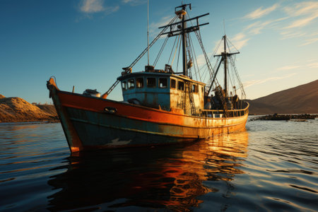 Fishermen cultivate and research shrimp in organic farms, catch shrimp to sell in market,の素材