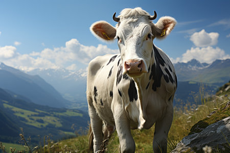 A cowherd raises cows happily farm wide pasture. products from cows for sale meat , milk, cheese, butterの素材