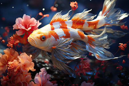 Fishermen raise fish in farms with great joy and catch fish to sell in the market.の素材
