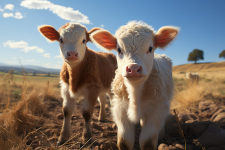 Farmers raise sheep with great joy, in farms, shear sheep to sell in market, farm scene with happy sheepの素材
