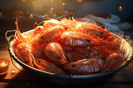 Fishermen cultivate and research shrimp in organic farms, catch shrimp to sell in market,の素材