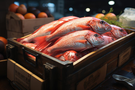 Fishermen raise fish in farms with great joy and catch fish to sell in the market.の素材