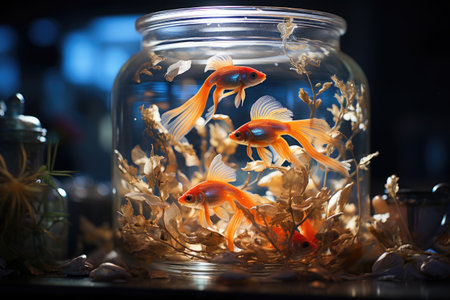 Fishermen raise fish in farms with great joy and catch fish to sell in the market.の素材