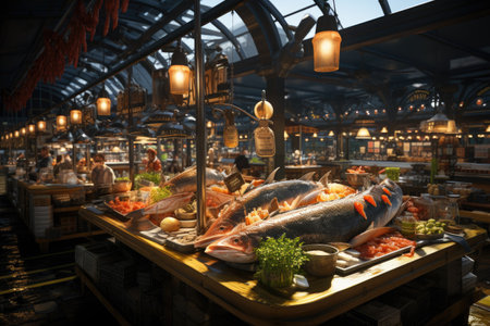 Fishermen raise fish in farms with great joy and catch fish to sell in the market.の素材