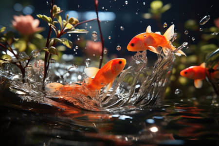 Fishermen raise fish in farms with great joy and catch fish to sell in the market.の素材