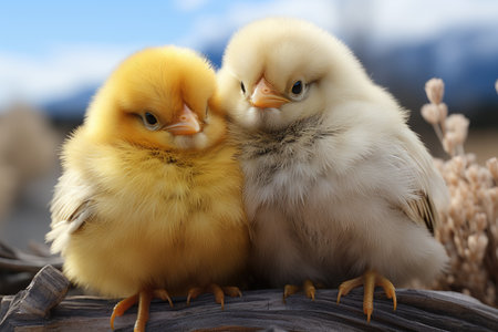chickens exploring the farm, roaming freely in a grassy field,Generated with AIの素材