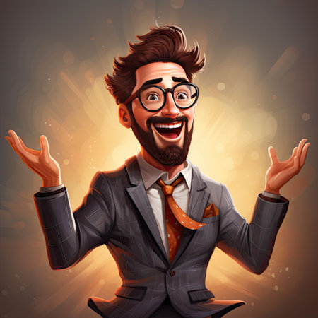 An endearing businessman character depicted in vector illustrationの素材