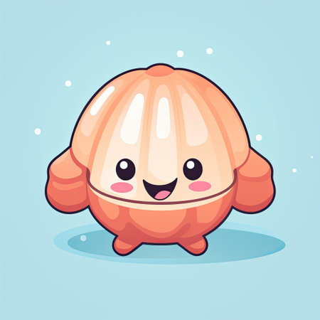A cute and charming clamshell character in vector illustrationの素材