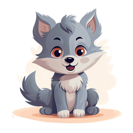A cute and charming fox character in vector illustrationの素材