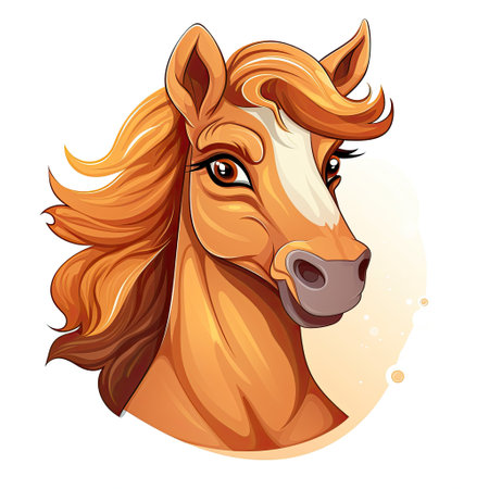 A cute and charming horse character in vector illustrationの素材