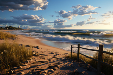 Beach Getaway: Sandy shores, beachcombing, and sunsets by the sea.の素材