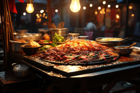 Street Food Vendor: Preparing and serving delicious local street foodの素材