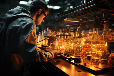 Chemical Engineer: Monitoring chemical reactions in a laboratoryの素材