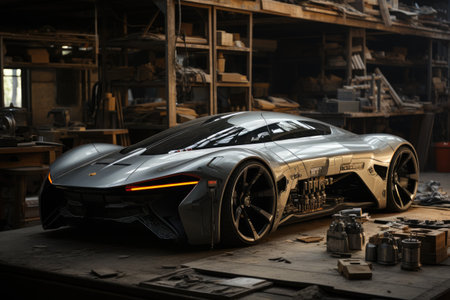 Automotive Engineer: Testing vehicle prototypes in a garageの素材