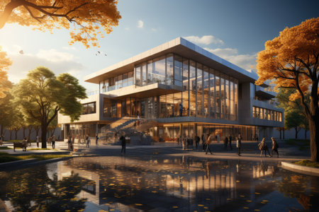 School Construction: Building a new educational institution for eager studentsの素材