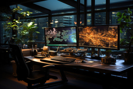 Software Engineer: Coding algorithms and applications in an officeの素材