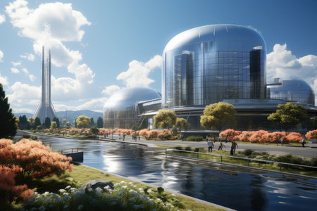 Power Plant Construction: A facility to generate clean energy under developmentの素材