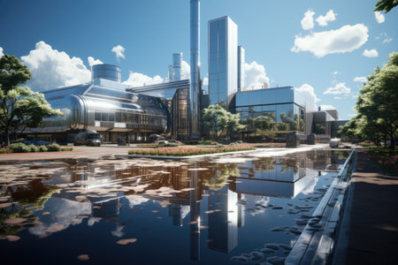 Power Plant Construction: A facility to generate clean energy under developmentの素材